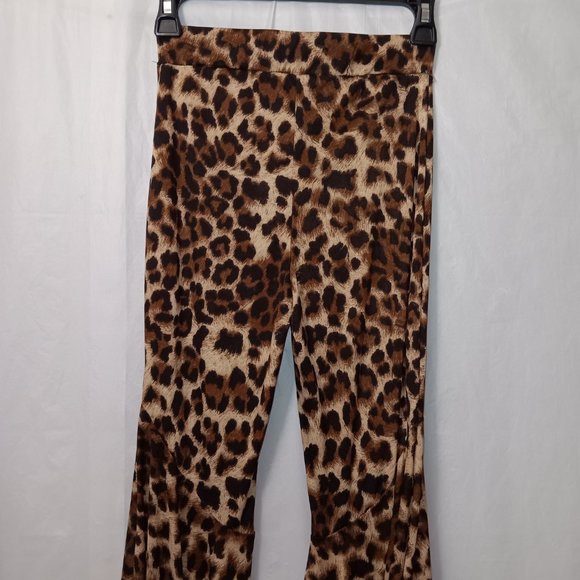 FASHION NOVA SHEER FLARE LEG ANIMAL PRINT PANTS - Picture 8 of 16